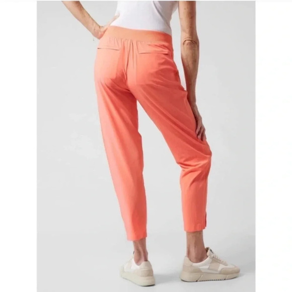 Athleta Brooklyn Ankle Pant Sunset Glow Coral Size 10 Tall NWOT New - Picture 3 of 15